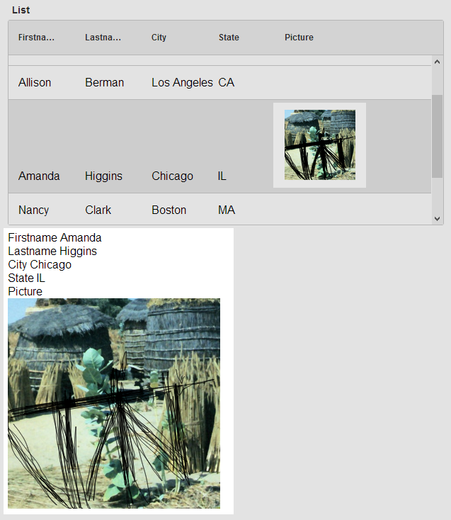 The modified image can be saved to the form view and then back into the list control.